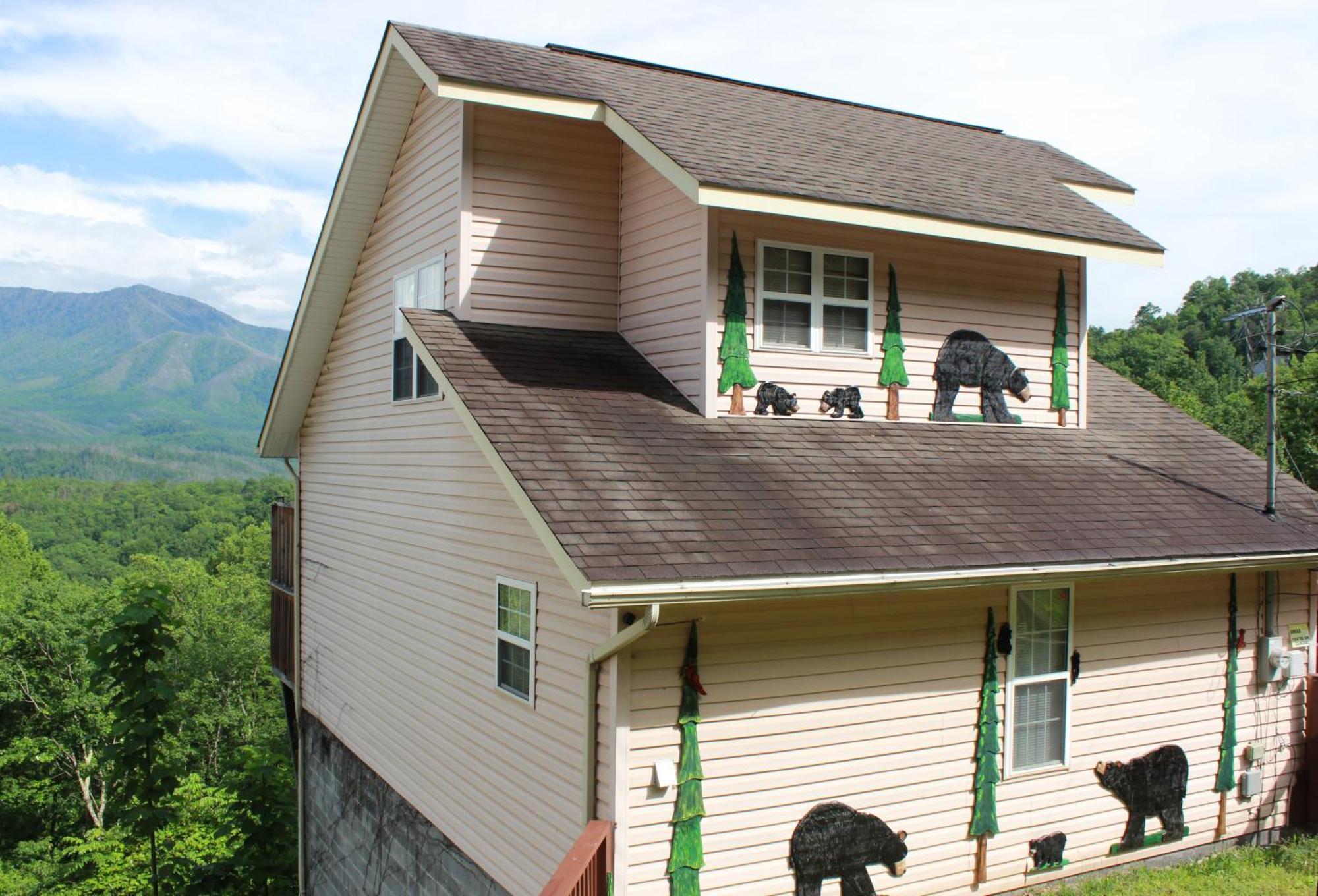 Heavenly View - Bear Themed Cabin, Hottub, Dog-Friendly, Near جاتلينبرج المظهر الخارجي الصورة